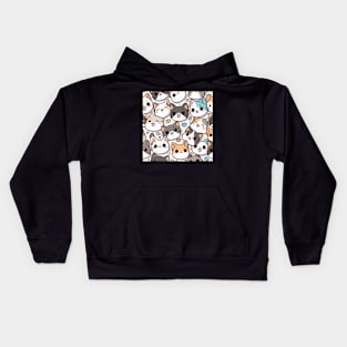 Happy Cute Cats Pattern Kids Hoodie